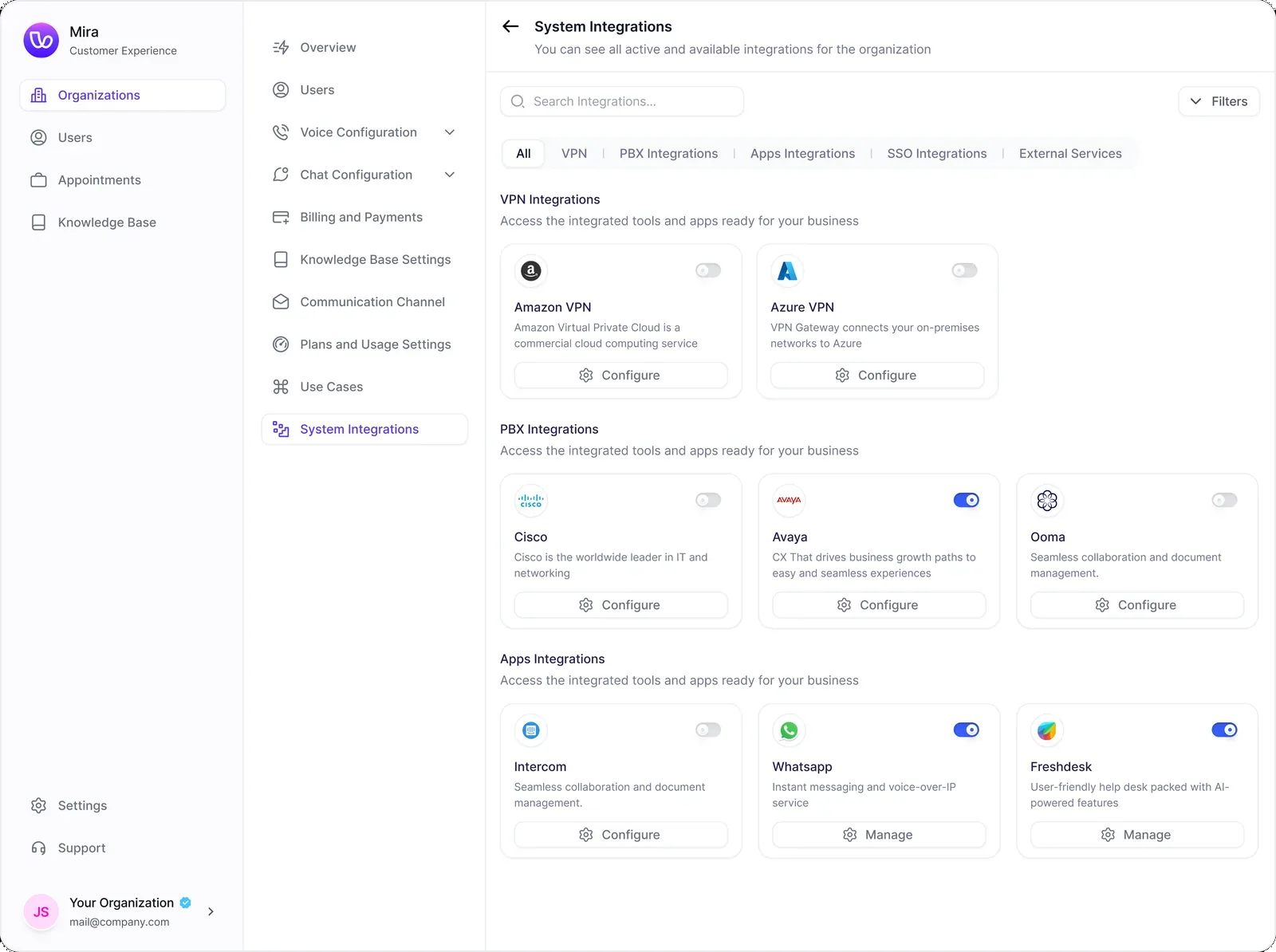 System integrations