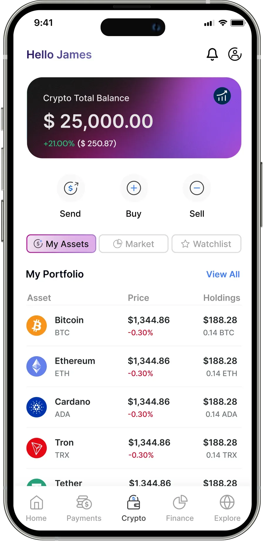 TranxPay home screen